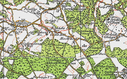Old map of Hook End in 1919