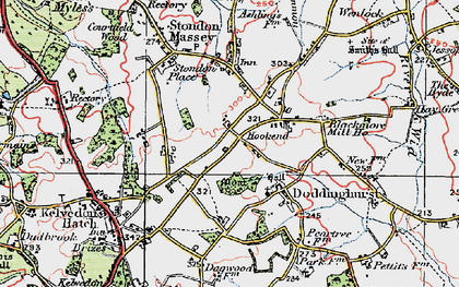 Old map of Hook End in 1920
