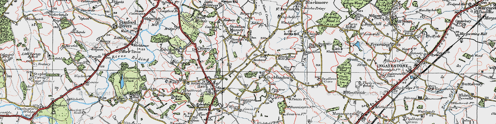 Old map of Hook End in 1920