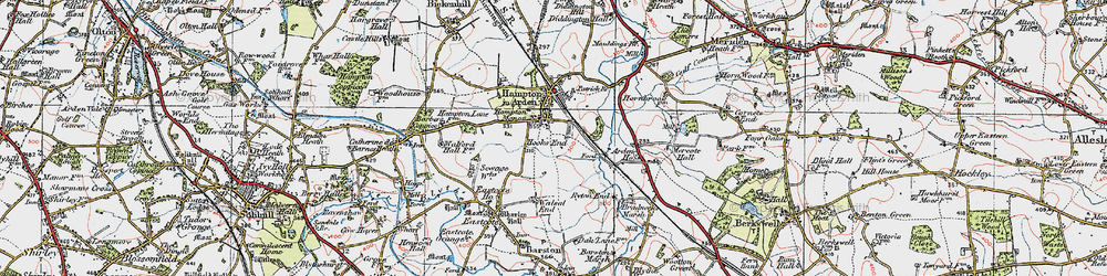 Old map of Hook End in 1921