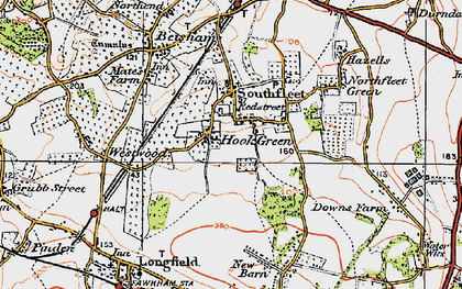 Old map of Hook Green in 1920