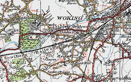 Old map of Hook Heath in 1920