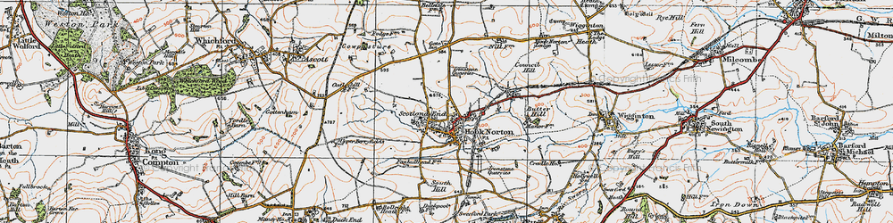 Old map of Hook Norton in 1919