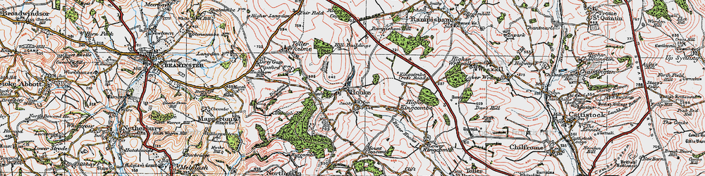 Old map of Hooke in 1919