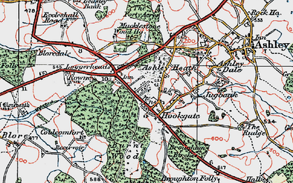 Old map of Hookgate in 1921
