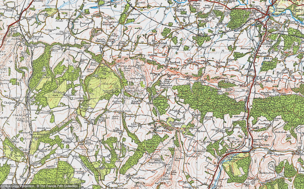 Old Map of Hooksway, 1919 in 1919