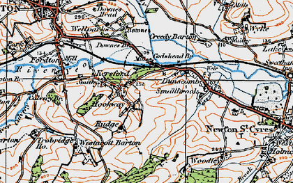 Old map of Hookway in 1919