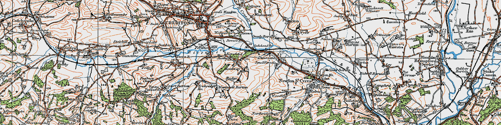 Old map of Hookway in 1919