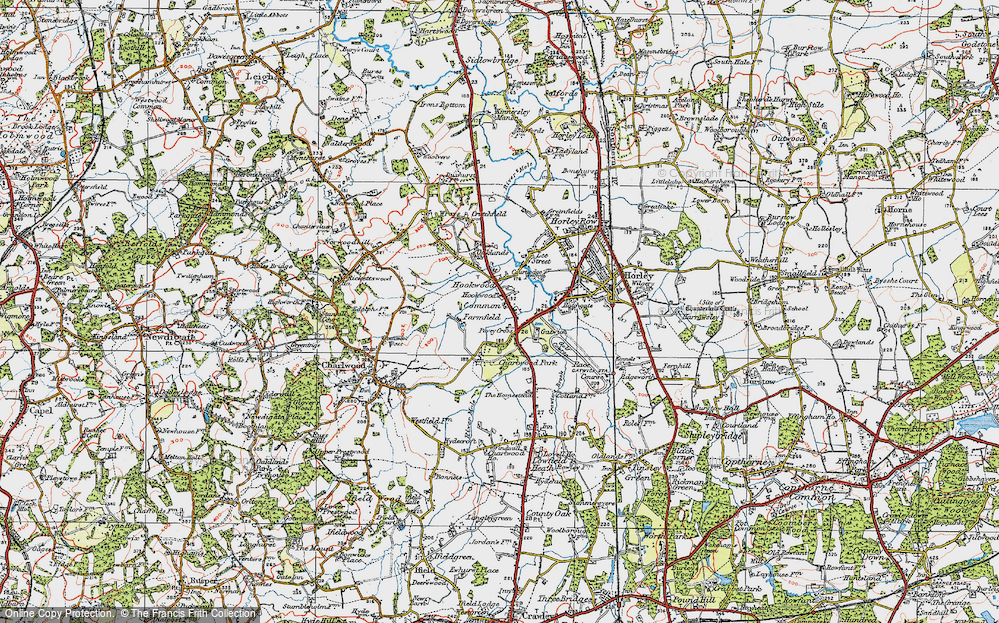 Old Map of Hookwood, 1920 in 1920