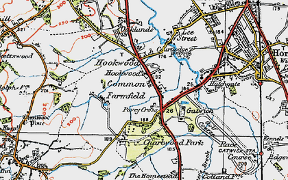 Old map of Hookwood in 1920