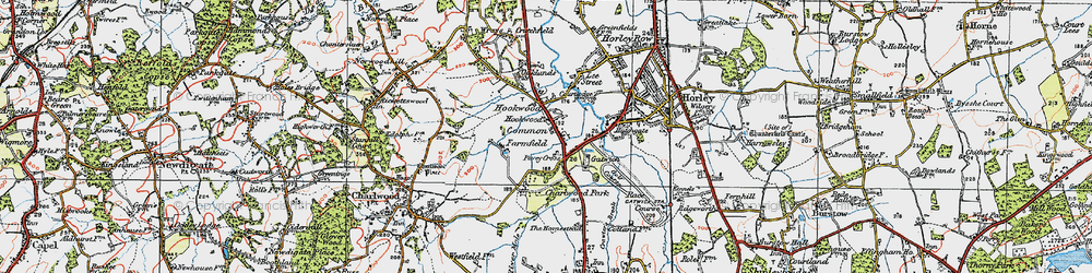 Old map of Hookwood in 1920