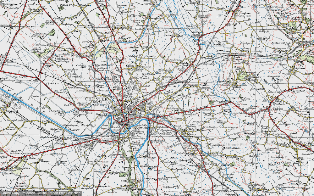 Old Map of Hoole, 1924 in 1924