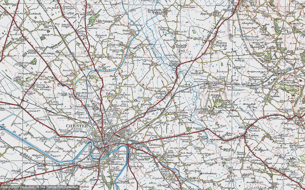 Old Map of Hoole Bank, 1924 in 1924