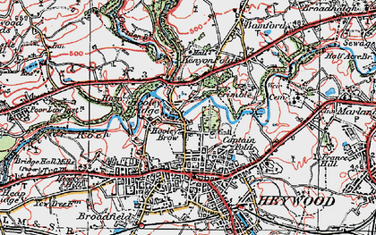 Old map of Hooley Brow in 1924