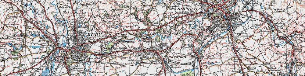 Old map of Hooley Brow in 1924