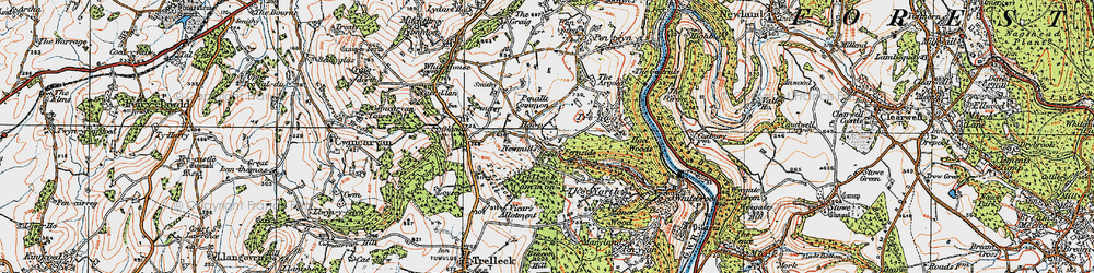 Old map of Hoop in 1919