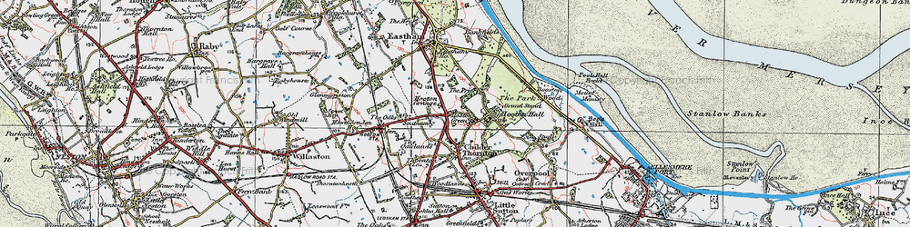 Old map of Hooton in 1924