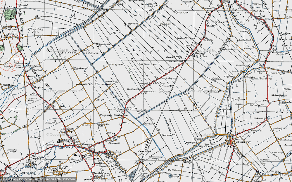 Old Map of Hop Pole, 1922 in 1922