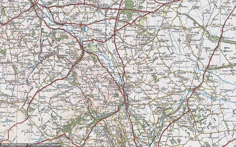 Old Map of Historic Map covering Tir-y-fron in 1924