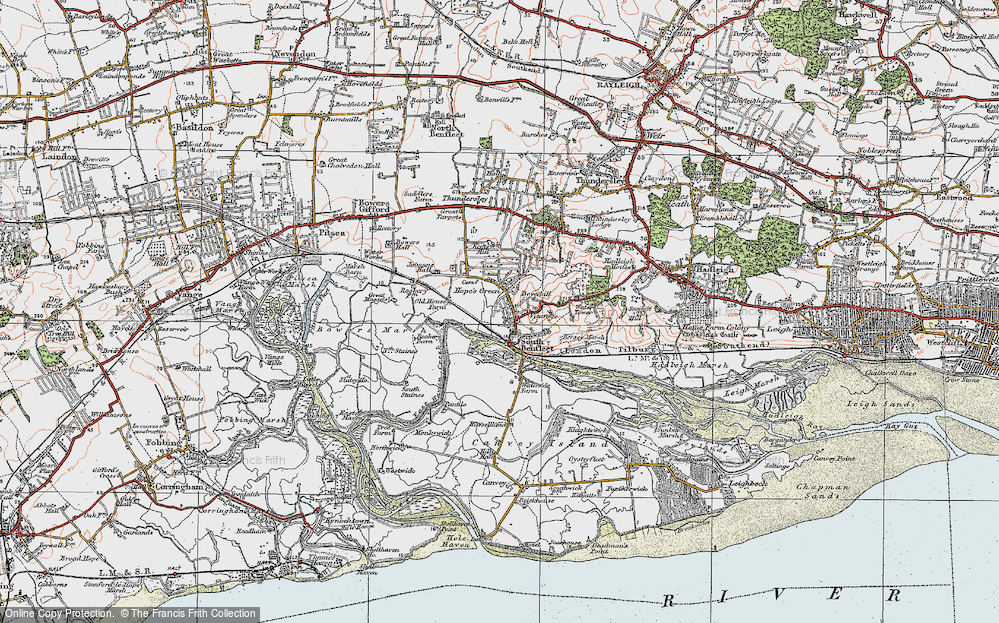 Old Map of Hope's Green, 1921 in 1921