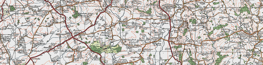 Old map of Bromtree's Hall in 1920