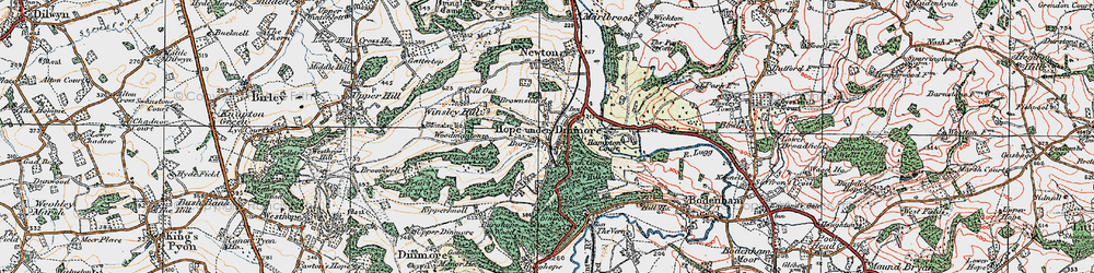 Old map of Burghope in 1920