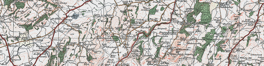 Old map of Hopesgate in 1921