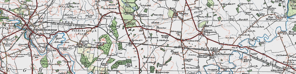 Old map of Whixley Lodge in 1925