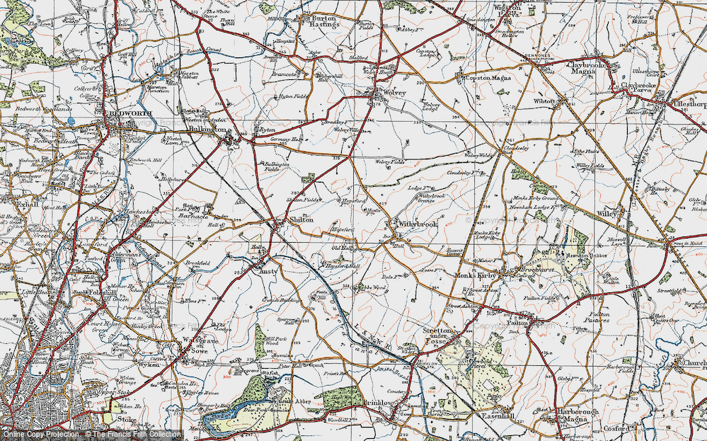 Old Map of Hopsford, 1920 in 1920