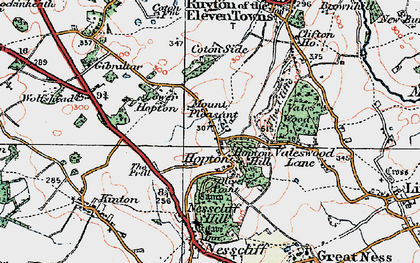 Old map of Hopton in 1921