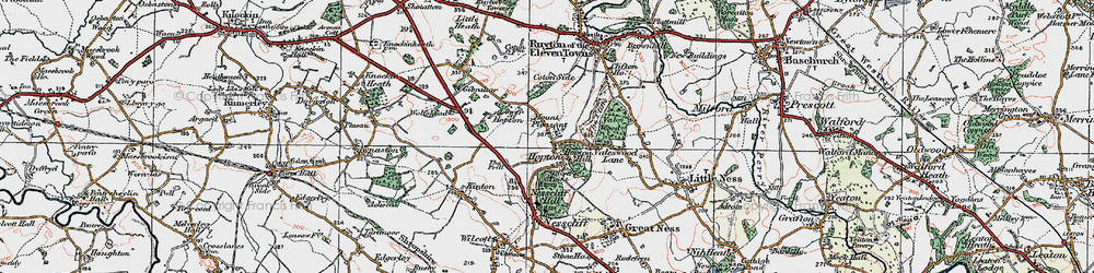 Old map of Hopton in 1921