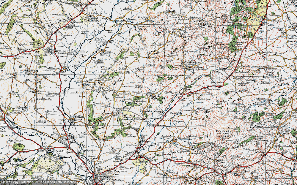 Old Map of Hopton Cangeford, 1921 in 1921