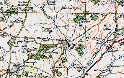 Old map of Hopton Cangeford in 1921
