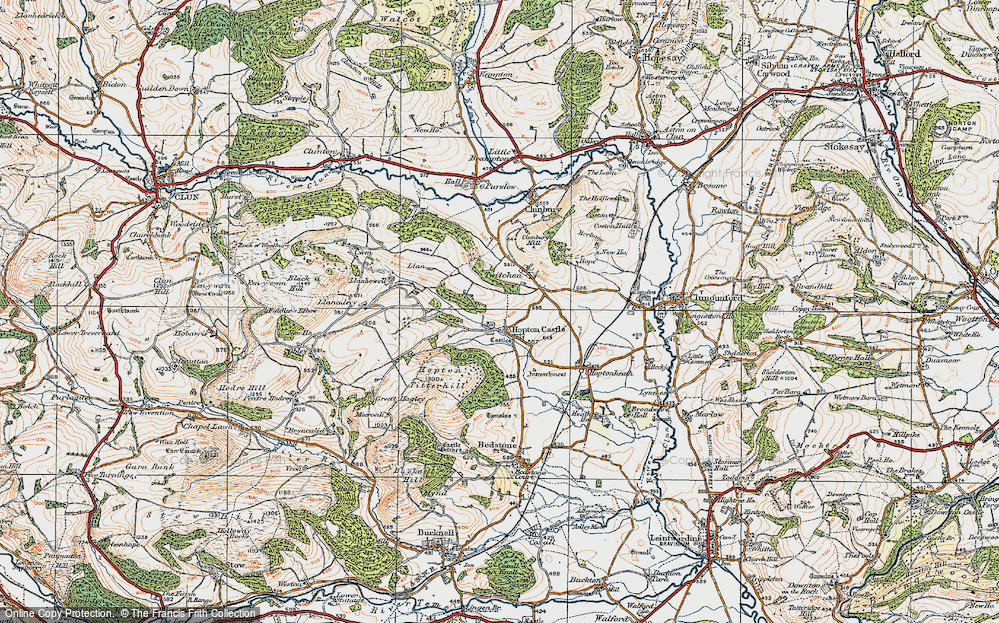Old Map of Historic Map covering Llanbrook in 1920