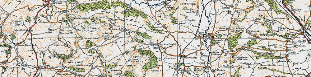 Old map of Hopton Castle in 1920