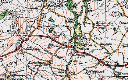 Old map of Hopton Wafers in 1921