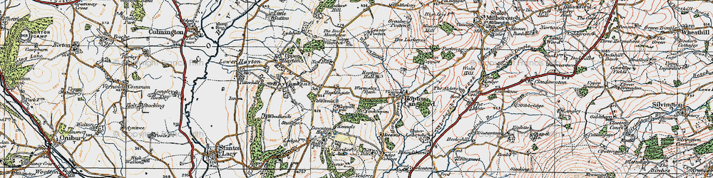 Old map of Witchcot in 1921
