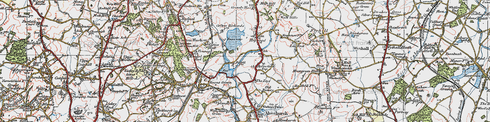 Old map of Hopwood in 1921