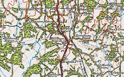 Old map of Horam in 1920