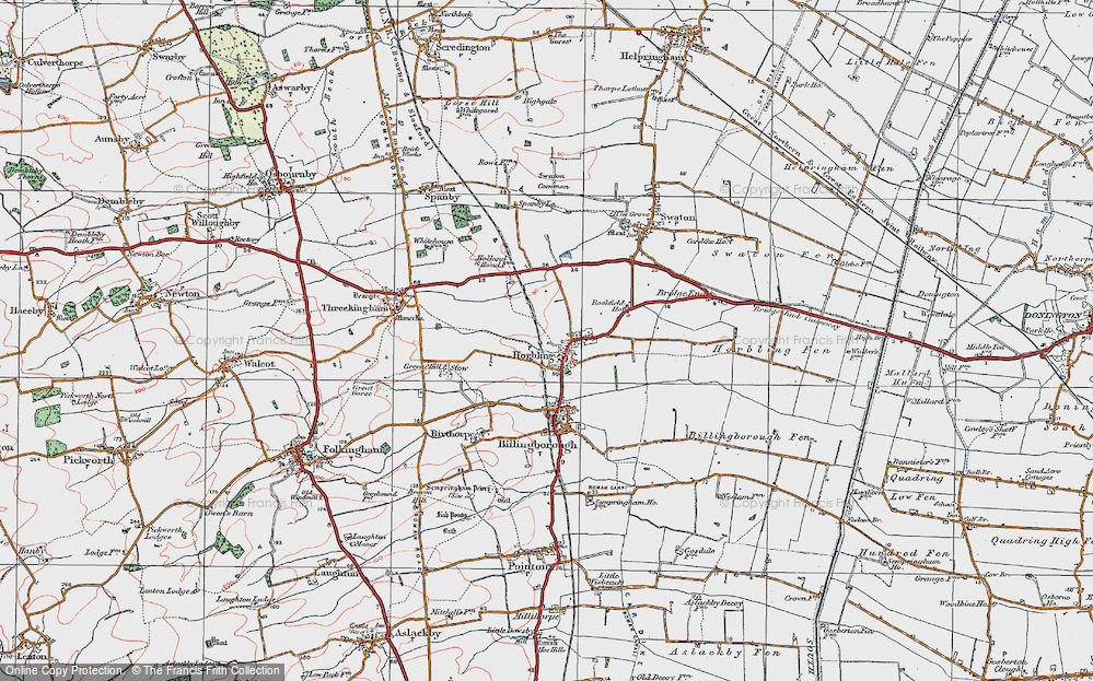 Old Map of Horbling, 1922 in 1922