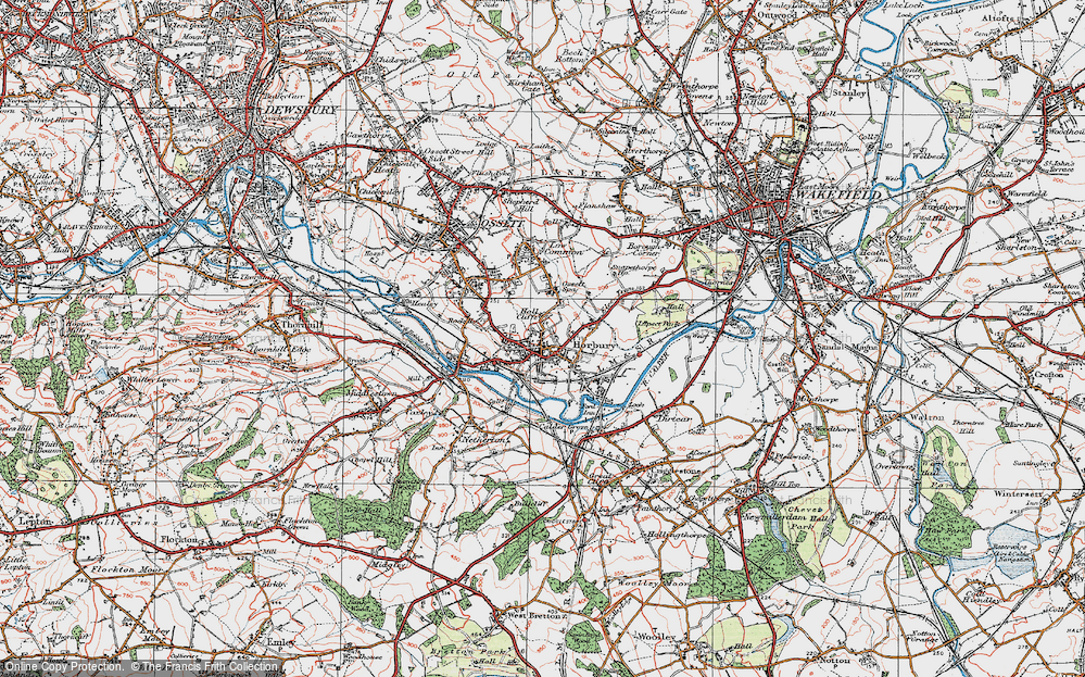 Old Map of Horbury, 1925 in 1925