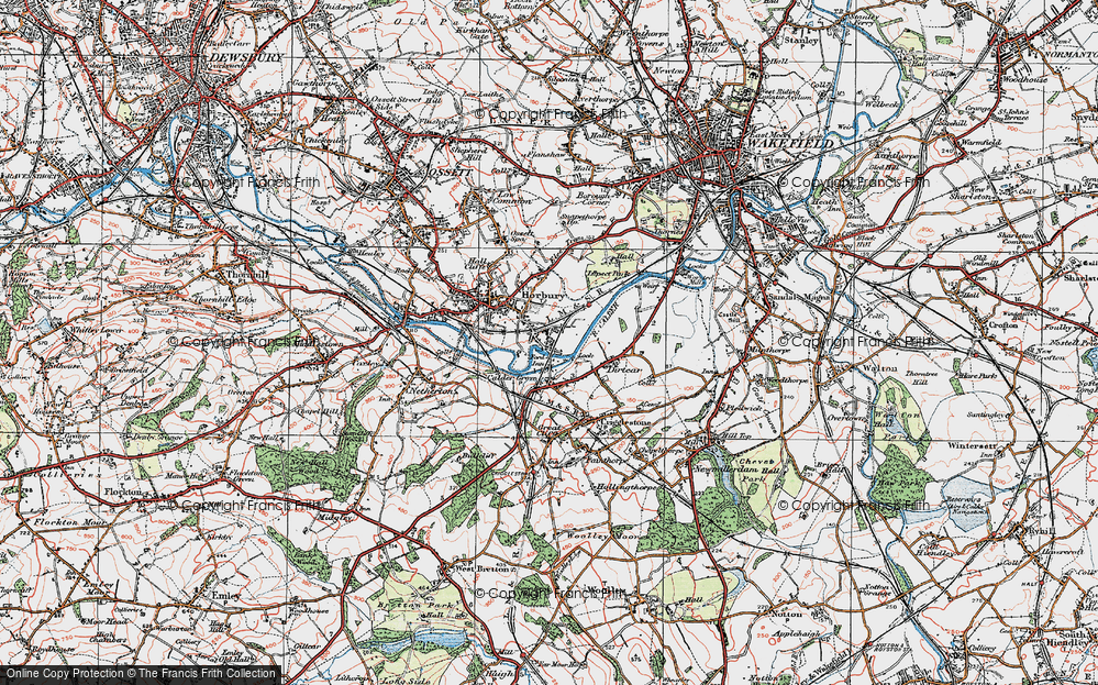 Old Map of Horbury Junction, 1925 in 1925