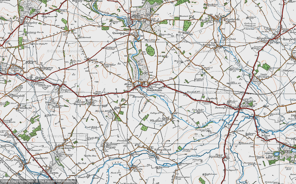 Old Map of Horcott, 1919 in 1919