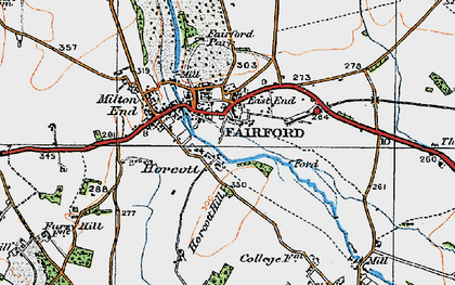 Old map of Horcott in 1919
