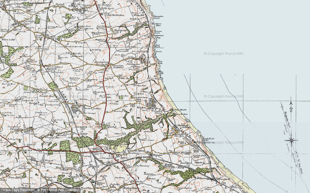 Old Map of Horden, 1925 in 1925