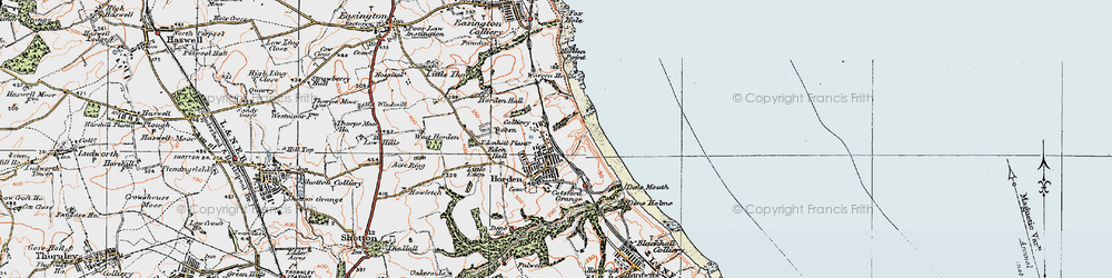 Old map of Horden in 1925