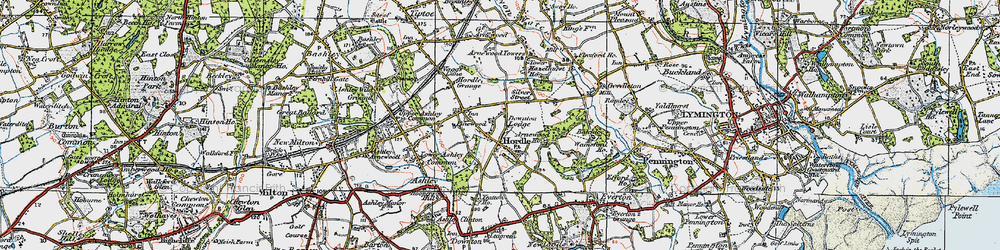 Old map of Hordle in 1919