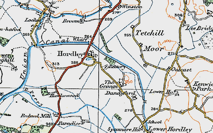 Old map of Hordley in 1921