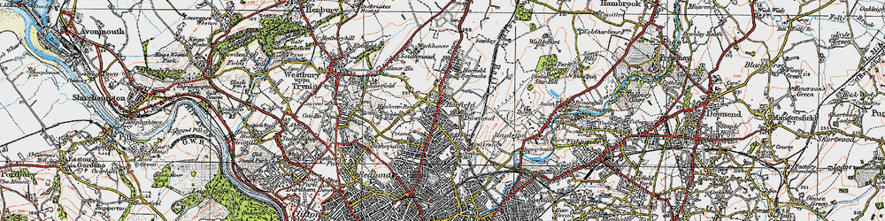 Old map of Horfield in 1919