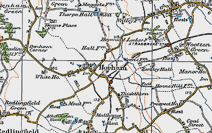 Old map of Horham in 1921